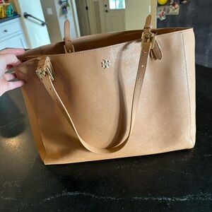 Tory Burch Tan Leather Laptop Bag